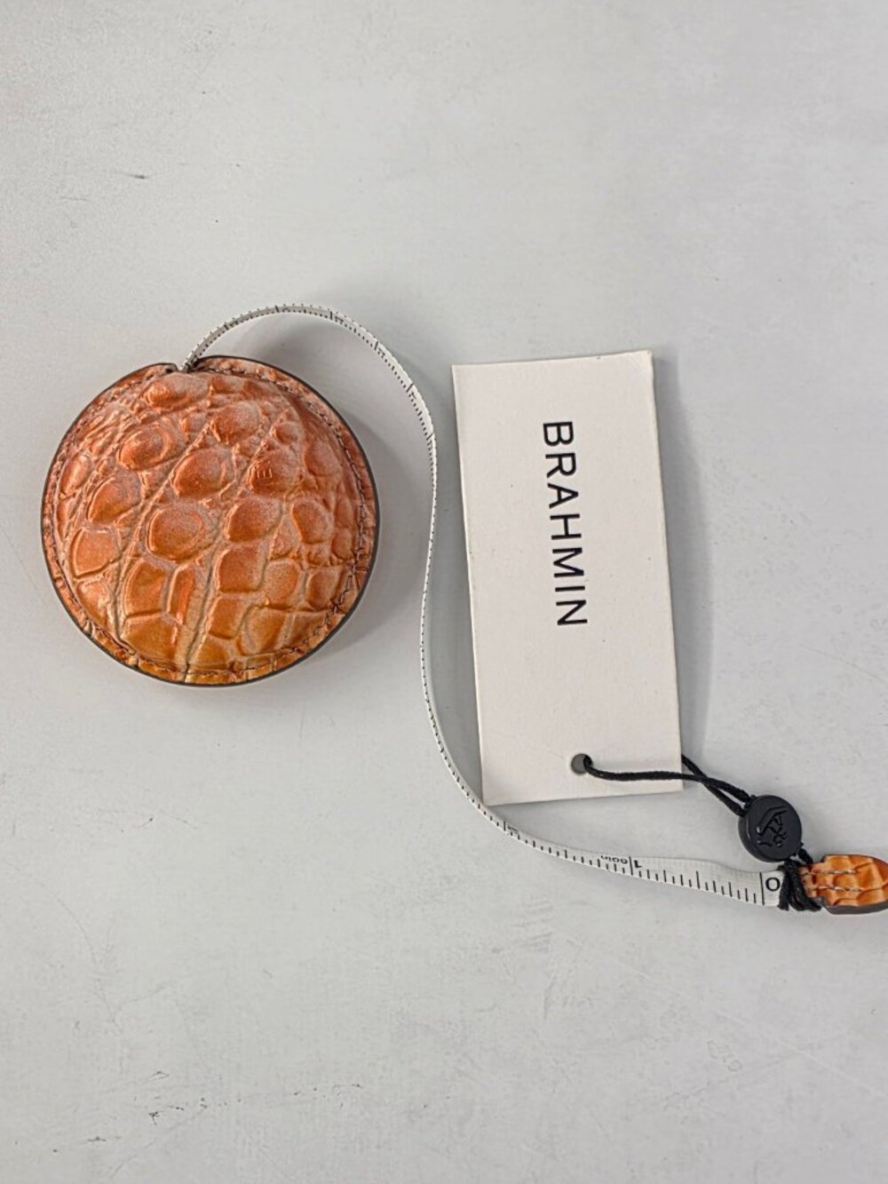 New Brahmin Orange Iridescent Melbourne Retractable Tape Measure